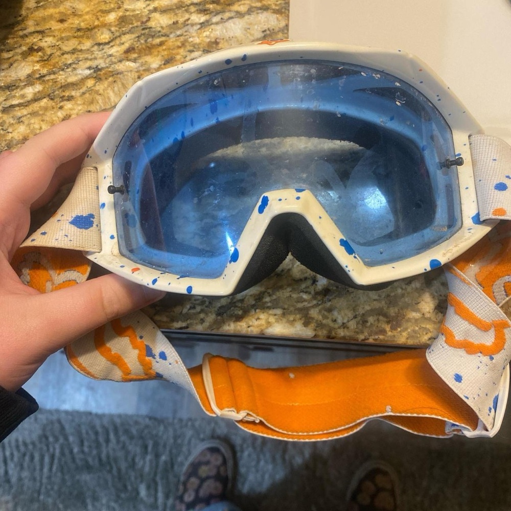 Stylish Blue and Orange Ski Goggles